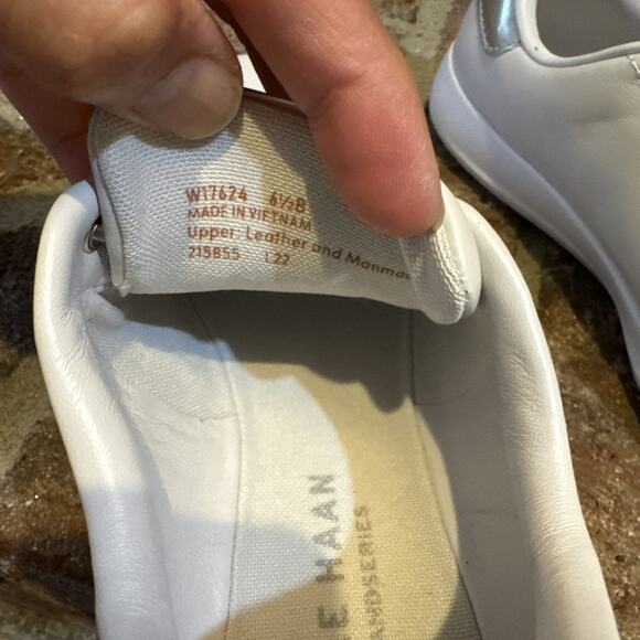 Cole Haan Women's GrandPro Light Gray Silver Leather Sneakers 6.5B - Picture 14 of 16